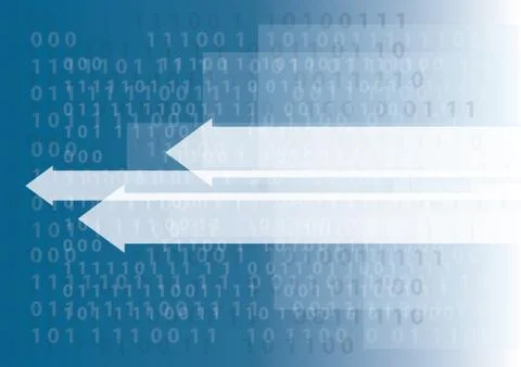 Abstract technology arrow icon and computer code programming coding Illustrazione stock