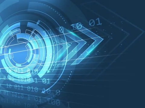 Abstract technology arrow vector background with shine Stock Illustration