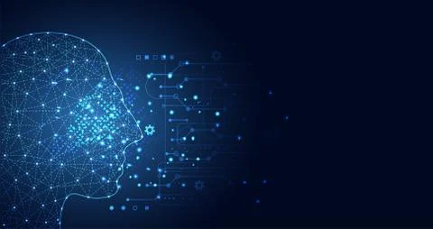 Abstract Technology Artificial intelligence concept Big data digital Human he Illustration