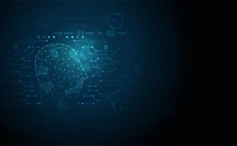 Abstract Technology Artificial intelligence concept Big data digital Human he Stock Illustration