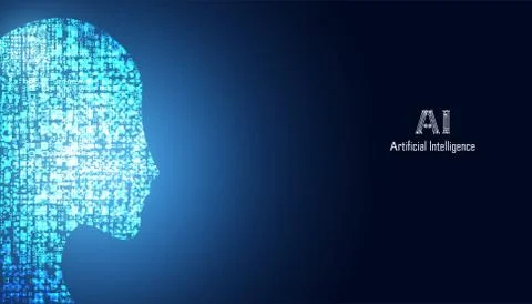 Abstract Technology Artificial intelligence concept Big data digital Human he イラスト素材