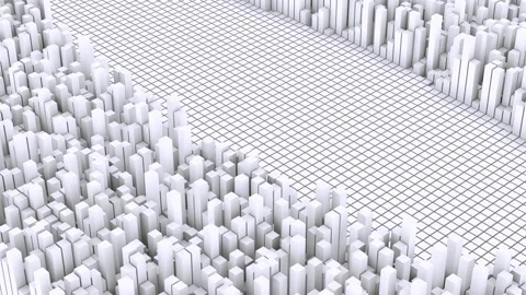 Abstract technology background. 3D digital array boxes data transfer visual.. Video stock 335534817