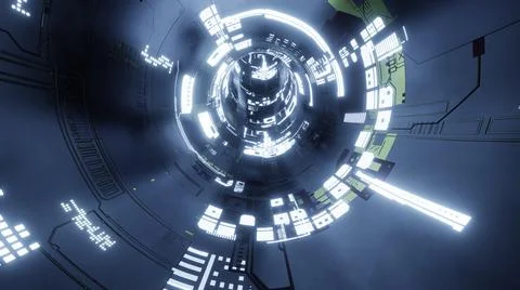 Abstract technology background, 3D render futuristic technology or sci-fi tun 스톡 일러스트