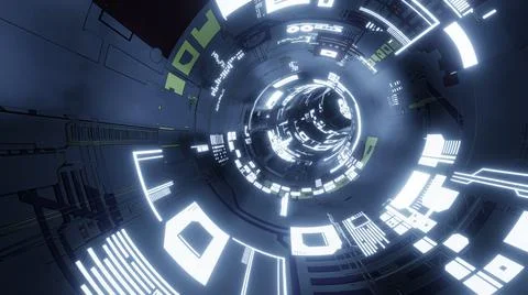 Abstract technology background, 3D render futuristic technology or sci-fi tun 스톡 일러스트