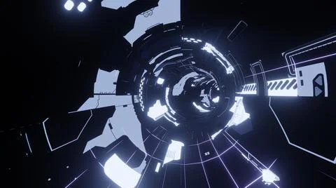 Abstract technology background, 3D render futuristic technology or sci-fi tun Stock Illustration