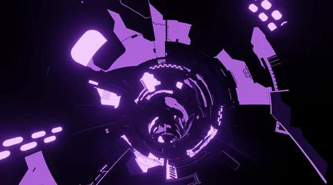 Abstract technology background, 3D render futuristic technology or sci-fi tun Stock Illustration