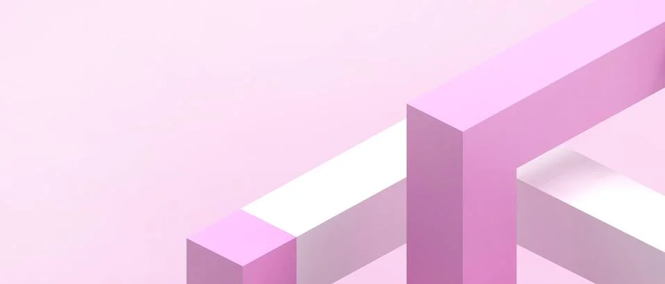 Abstract Technology background and Geometric Shapes concept on Pink background Illustration