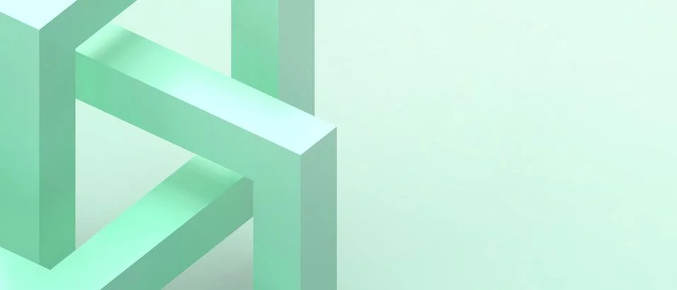 Abstract Technology background and Geometric Shapes concept on Green background Stock Illustration