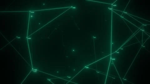 Abstract technology background from animated lines and dots. Geometrical ba.. Illustrazione stock