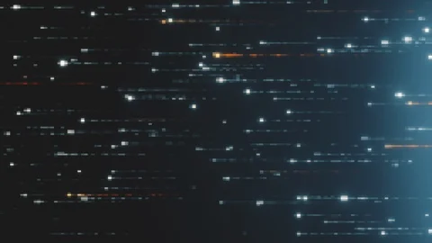 Abstract technology background with animation of fast flying flickering code Stock Footage 113013966