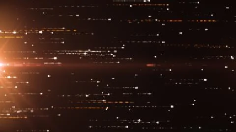 Abstract technology background with animation of fast flying flickering code  写真素材