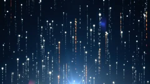Abstract technology background with animation of fast flying flickering code  Stock Photos