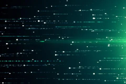 Abstract technology background with animation of fast flying flickering code  Foto stock