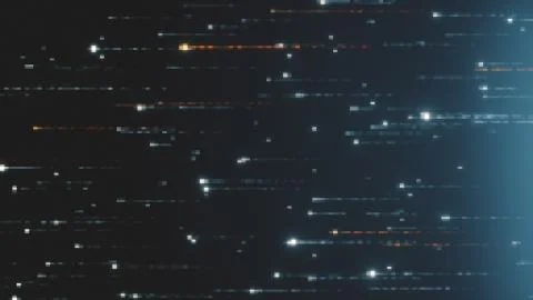 Abstract technology background with animation of fast flying flickering code  Stockfoto's