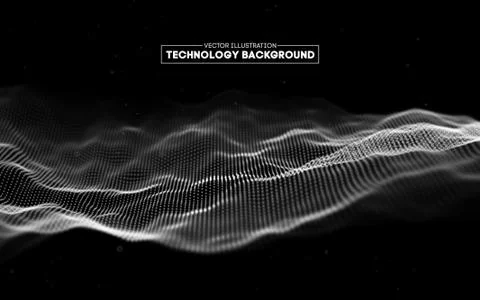 Abstract technology background. Background 3d grid.Cyber technology Ai tech wire Stock Illustration