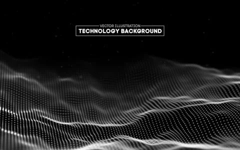 Abstract technology background. Background 3d grid.Cyber technology Ai tech wire Stockillustratie