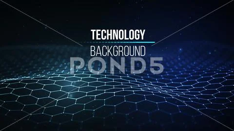 Abstract technology background. Background 3d grid.Cyber technology Ai tech wire Stock Illustration