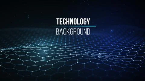 Abstract technology background. Background 3d grid.Cyber technology Ai tech wire Illustrazione stock