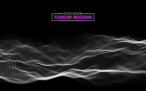 Abstract technology background. Background 3d grid.Cyber technology Ai tech wire Stockillustratie