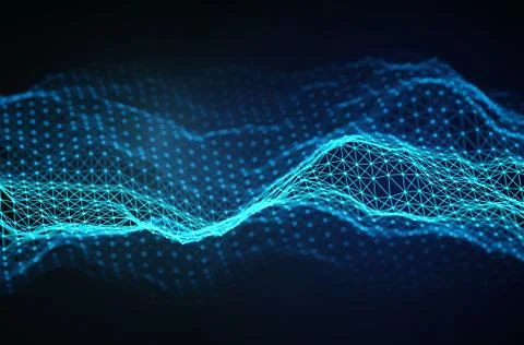 Abstract technology background. Background 3d grid.Cyber technology Ai tech wire Stockillustratie