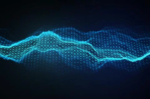 Abstract technology background. Background 3d grid.Cyber technology Ai tech wire Stockillustratie