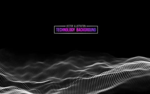 Abstract technology background. Background 3d grid.Cyber technology Ai tech wire Stock Illustration