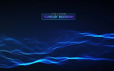 Abstract technology background. Background 3d grid.Cyber technology Ai tech wire Stock Illustration