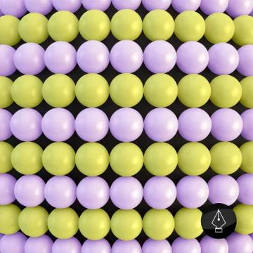Abstract technology background with balls. Spheric pattern. 3d v イラスト素材