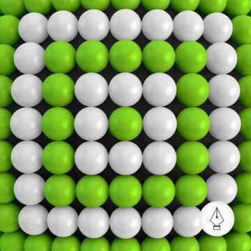 Abstract technology background with balls. Spheric pattern. 3d v イラスト素材