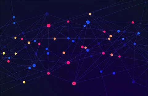 Abstract technology background with Big data. Internet connection Stock Illustration