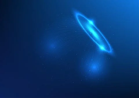 Abstract technology background Big data, Dot particles arranged in a sphere.. Illustrazione stock