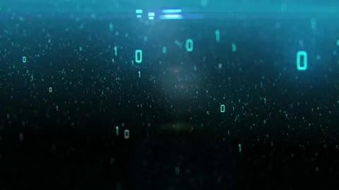 Abstract Technology Background. Binary code composition on a black background Stock Footage 147866792