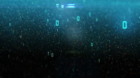 Abstract Technology Background. Binary code composition on a black background Stock Footage 148988070