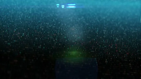 Abstract Technology Background. Binary code composition on a black background Stock Footage 149080059
