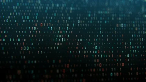 Abstract Technology Background. Binary code composition on a black background Stock Footage 149107434