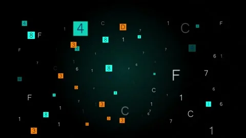 Abstract technology background with binary code squares numbers and letters Stock Footage 282375667