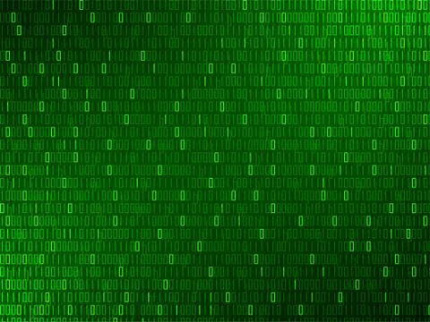 Abstract technology background with binary code, matrix backdrop Stockillustratie