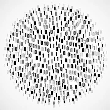 Abstract technology background with binary computer code in circle shape Stock Illustration