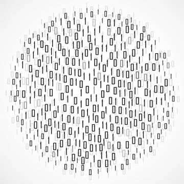 Abstract technology background with binary computer code in circle shape, vector Stockillustratie