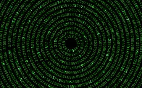 Abstract technology background with binary computer code. Digital Matrix. Vector Stock Illustration