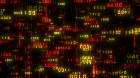 Abstract Technology Background With Binary Data Streaming Code Video stock 155517906