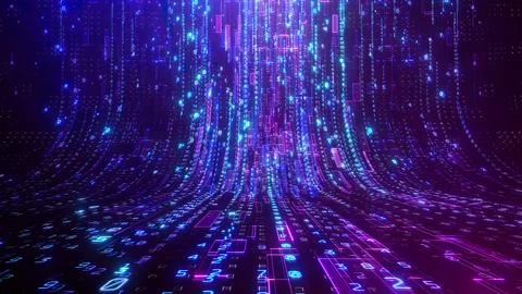 Abstract Technology Background. Binary data and streaming code. Stock-Illustration