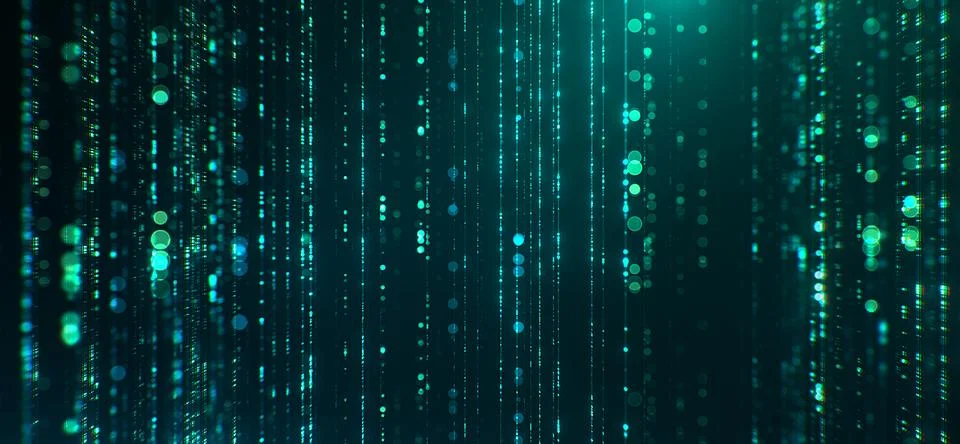 Abstract Technology Background. Binary data and streaming code Stock-Illustration