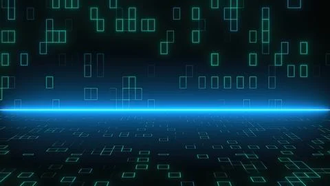 Abstract technology background with blocks Stock Illustration