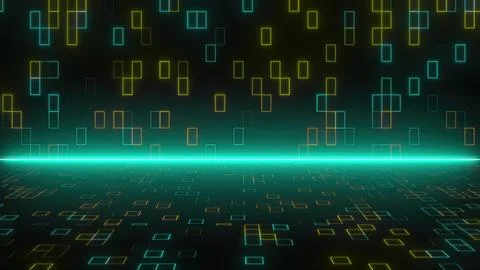Abstract technology background with blocks Stock Illustration