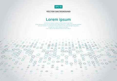 Abstract technology background with blue border circle perspective pattern, V Illustrazione stock