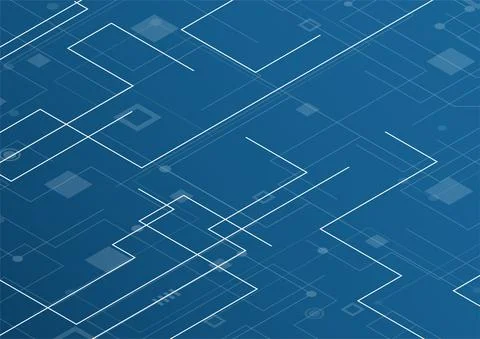Abstract Technology Background. Blue glowing connections Stock Illustration