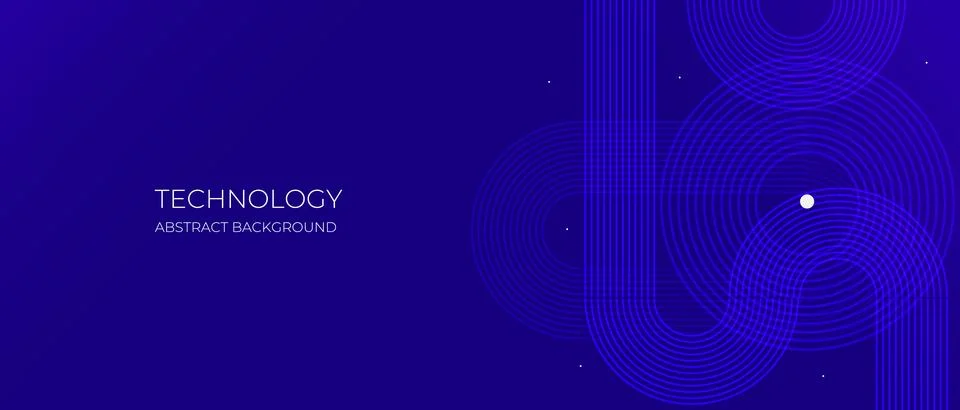 Abstract Technology Background with Blue Gradient Geometric Circles Lines イラスト素材