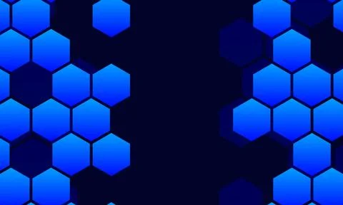 Abstract technology background with blue hexagonal. Vector illustration. Stock Illustration