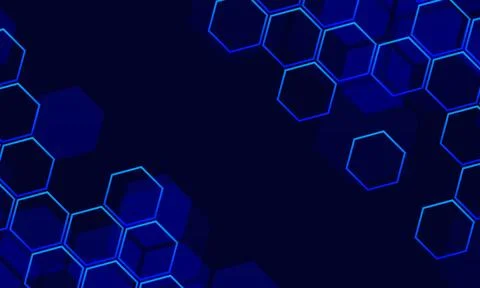 Abstract technology background with blue hexagonal. Vector illustration. 스톡 일러스트